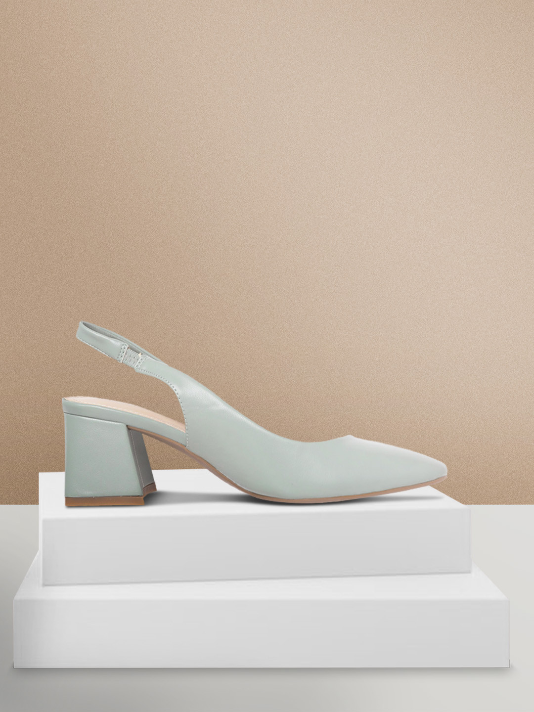 

Allen Solly Women Mint Green Solid Block Pumps