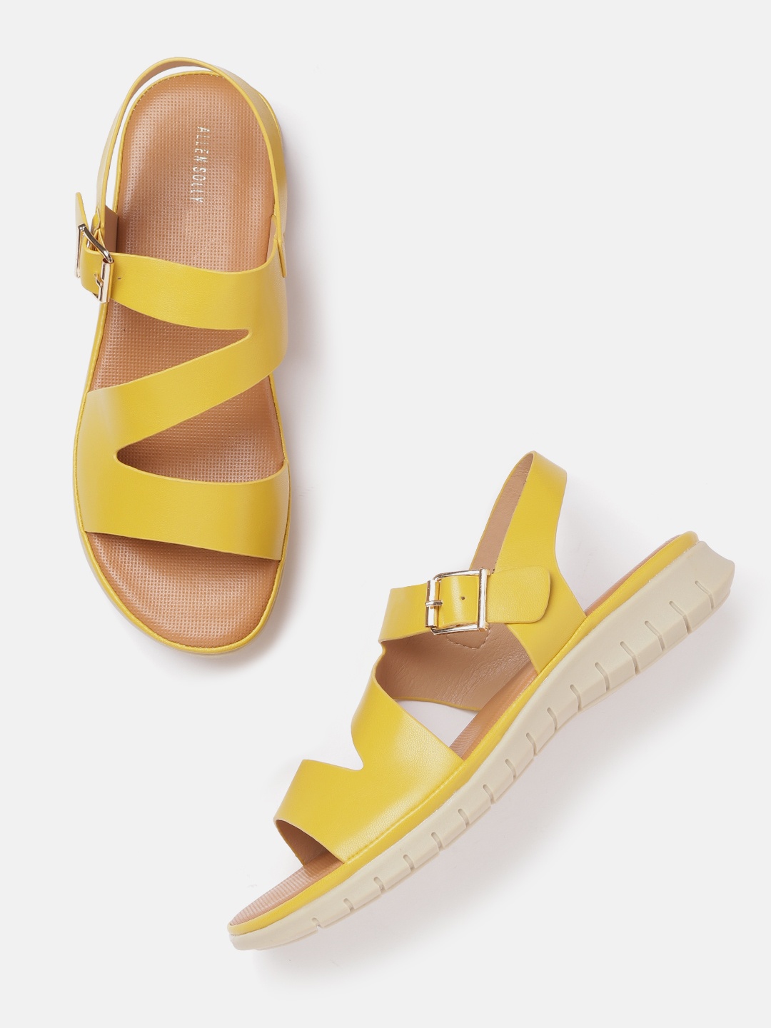 

Allen Solly Women Mustard Yellow Solid Open Toe Flats