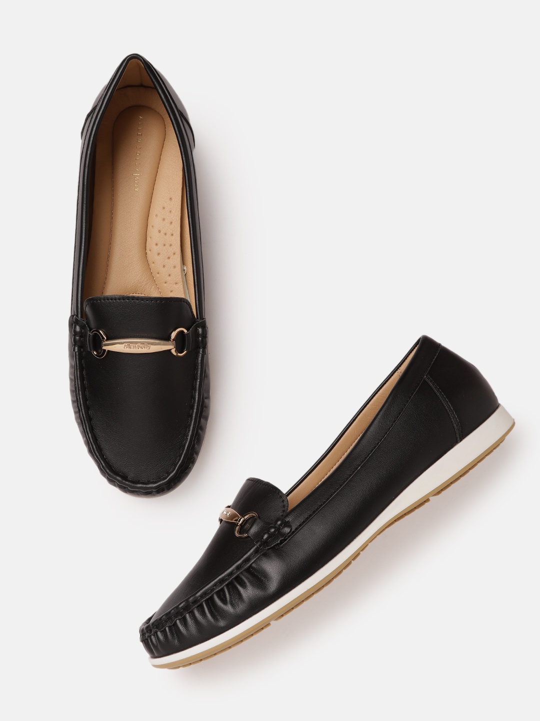 

Allen Solly Women Black Solid Horsebit Loafers