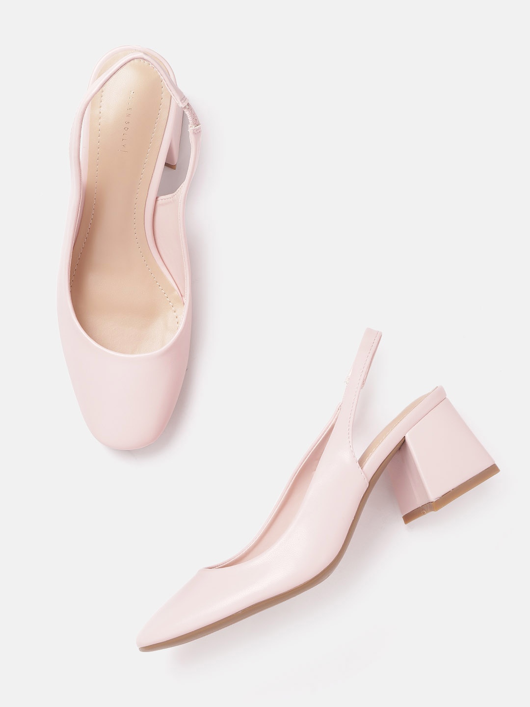 

Allen Solly Women Pink Solid Block Pumps