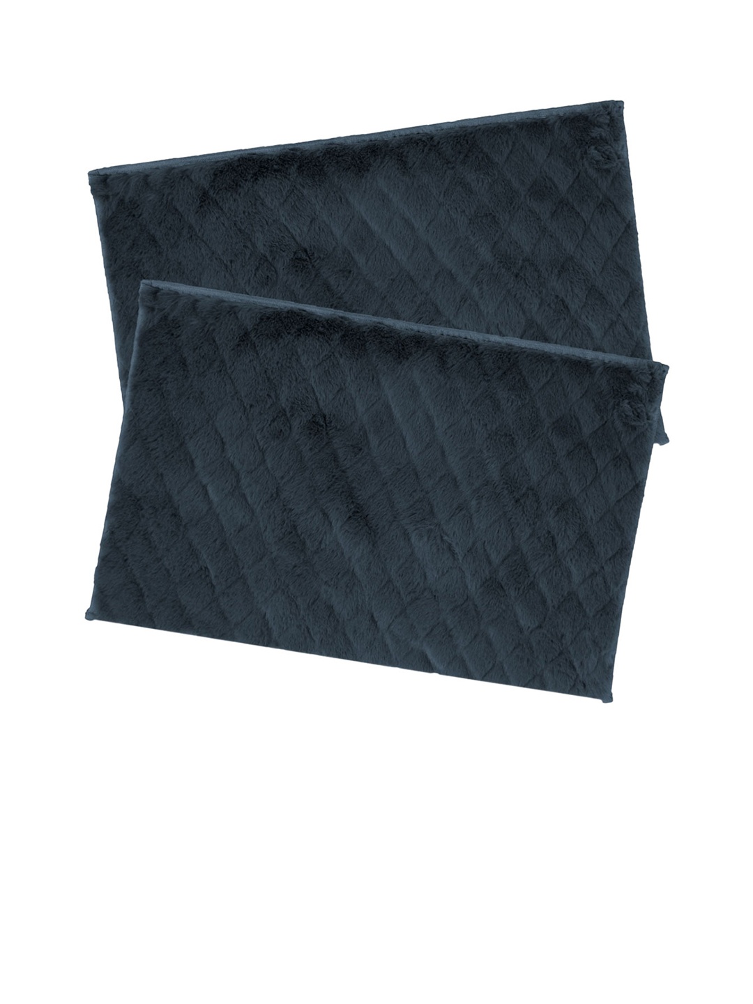 

LUXEHOME INTERNATIONAL Set Of 2 Black Solid Bath Rugs 1000 GSM