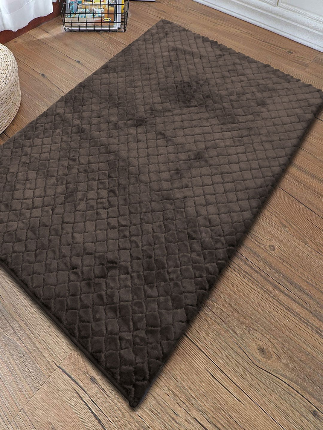 

LUXEHOME INTERNATIONAL Coffee Brown Solid Anti Skid Carpet