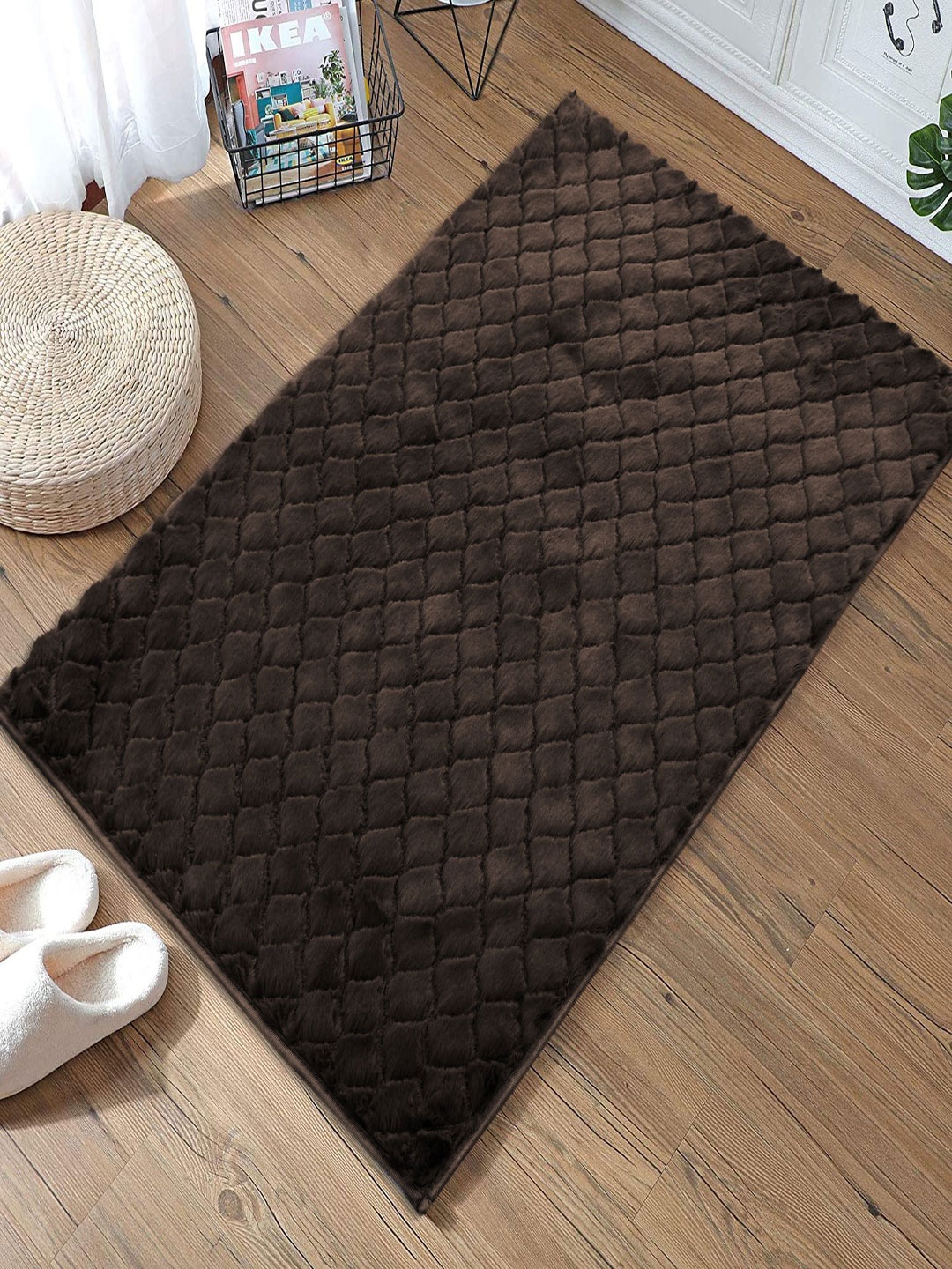 

LUXEHOME INTERNATIONAL Brown Rectangular Anti-Skid Doormats