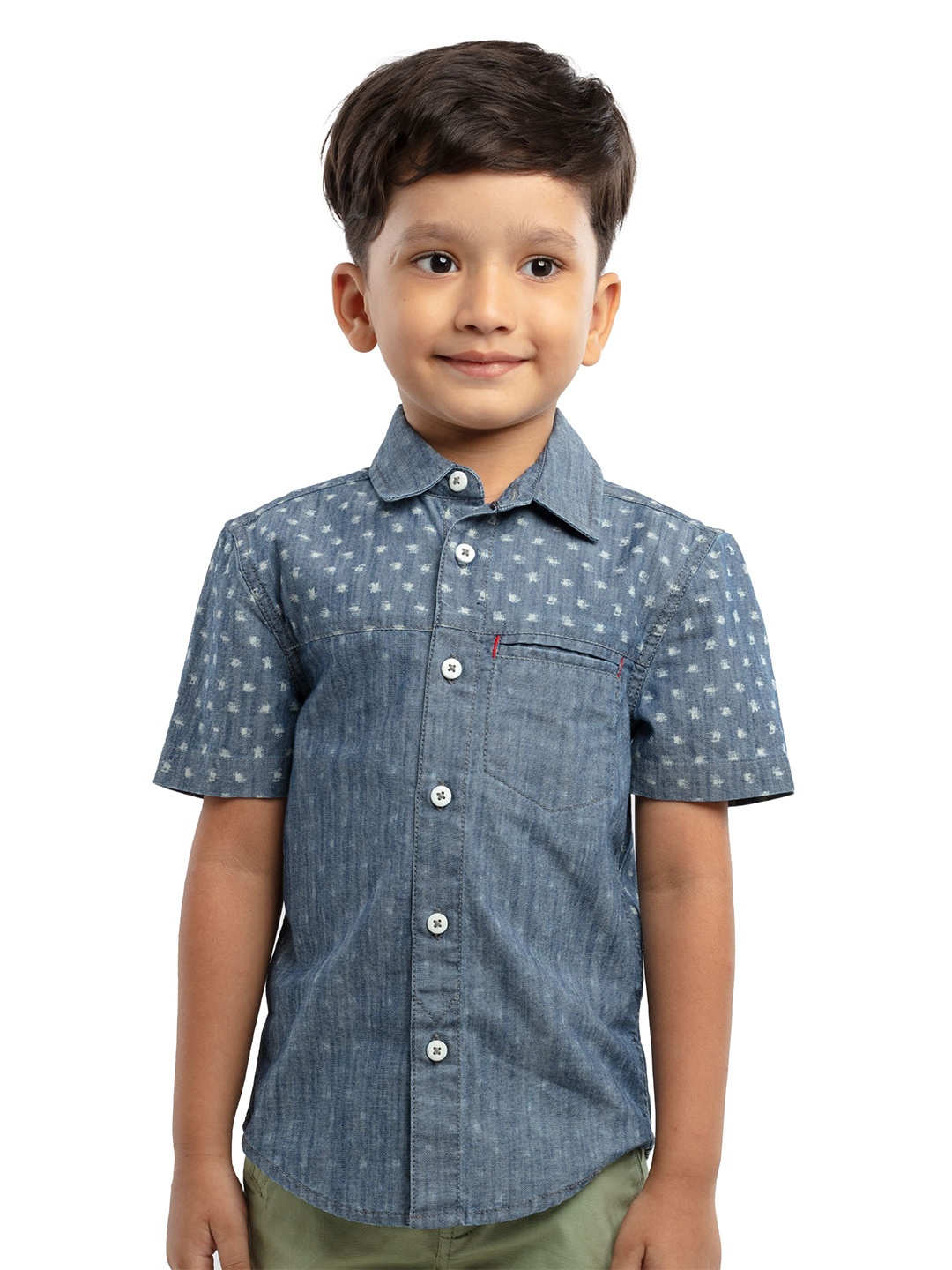 

UNDER FOURTEEN ONLY Boys Blue Casual Shirt