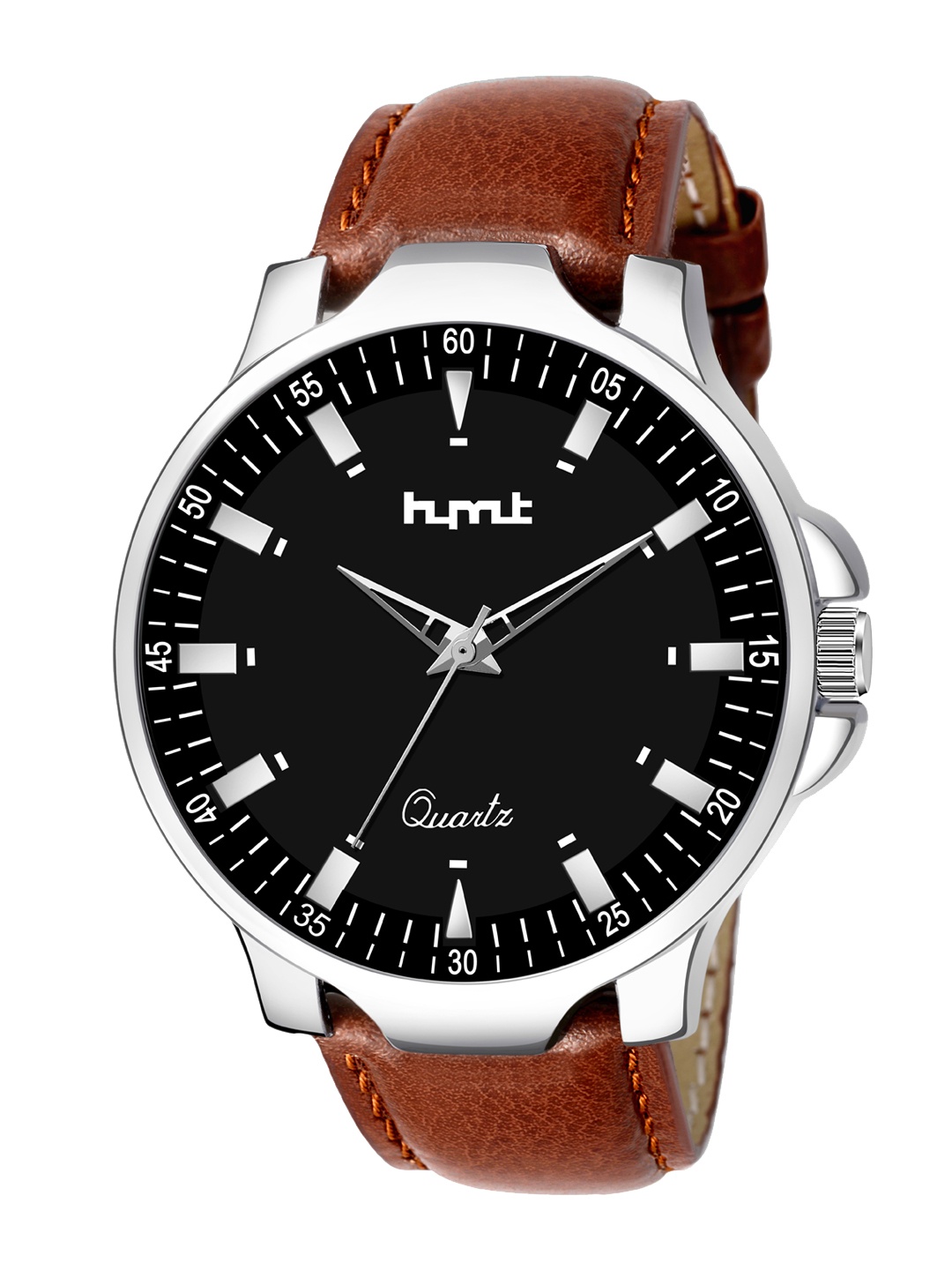 

HYMT Men Black Dial & Brown Leather Straps Analogue Watch HMTY-5006