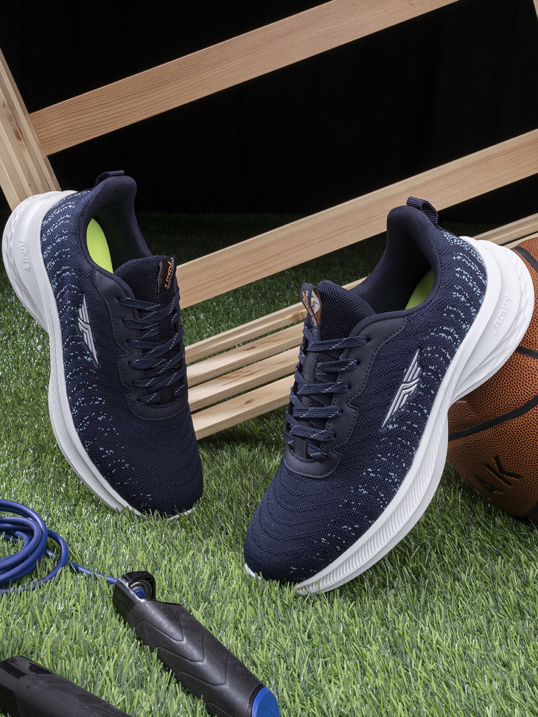 

Red Tape Men Navy Blue Textile Running Shoes