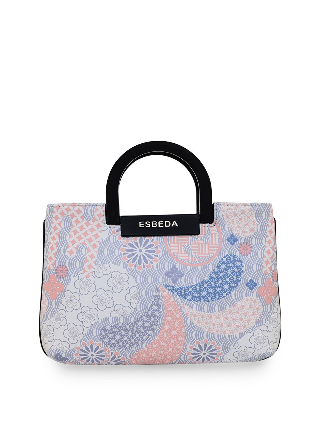ESBEDA Multicoloured Printed PU Oversized Bowling Handheld Bag, Multi