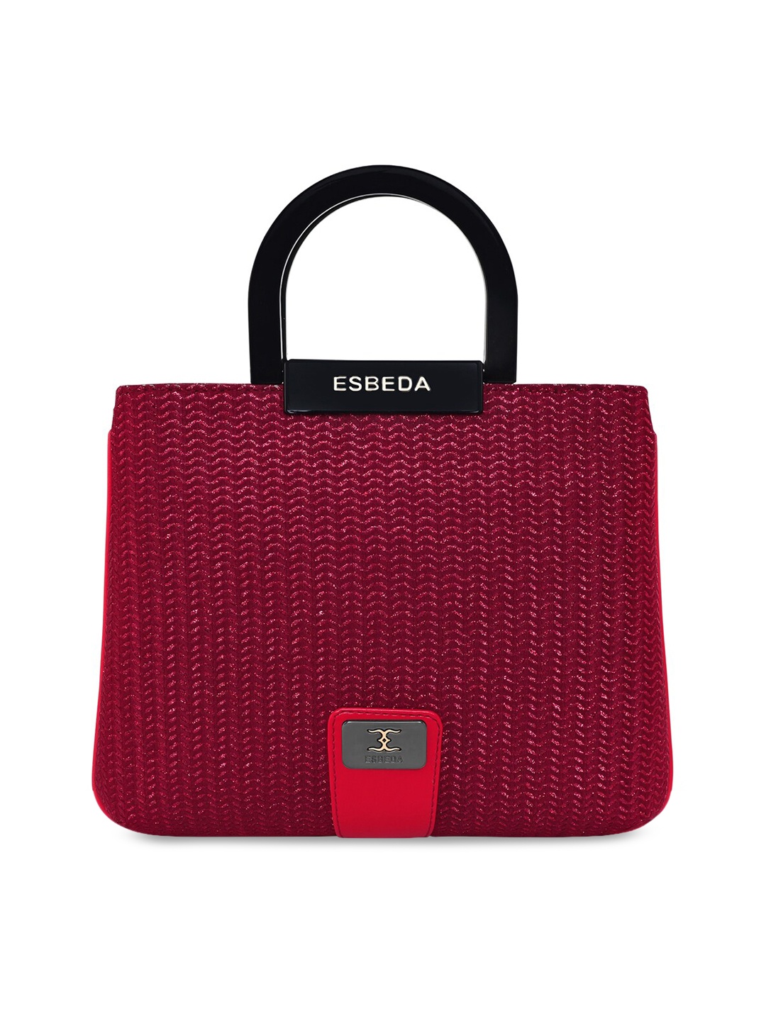 

ESBEDA Maroon Textured PU Structured Handheld Bag with Quilted