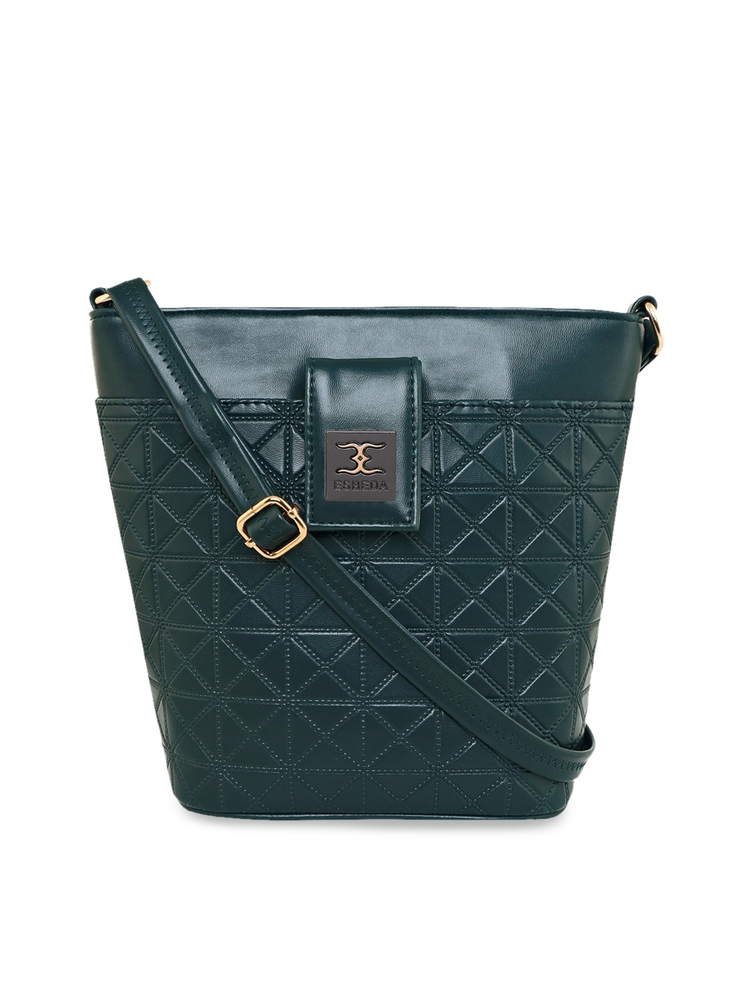 

ESBEDA Green Textured PU Structured Sling Bag with Quilted