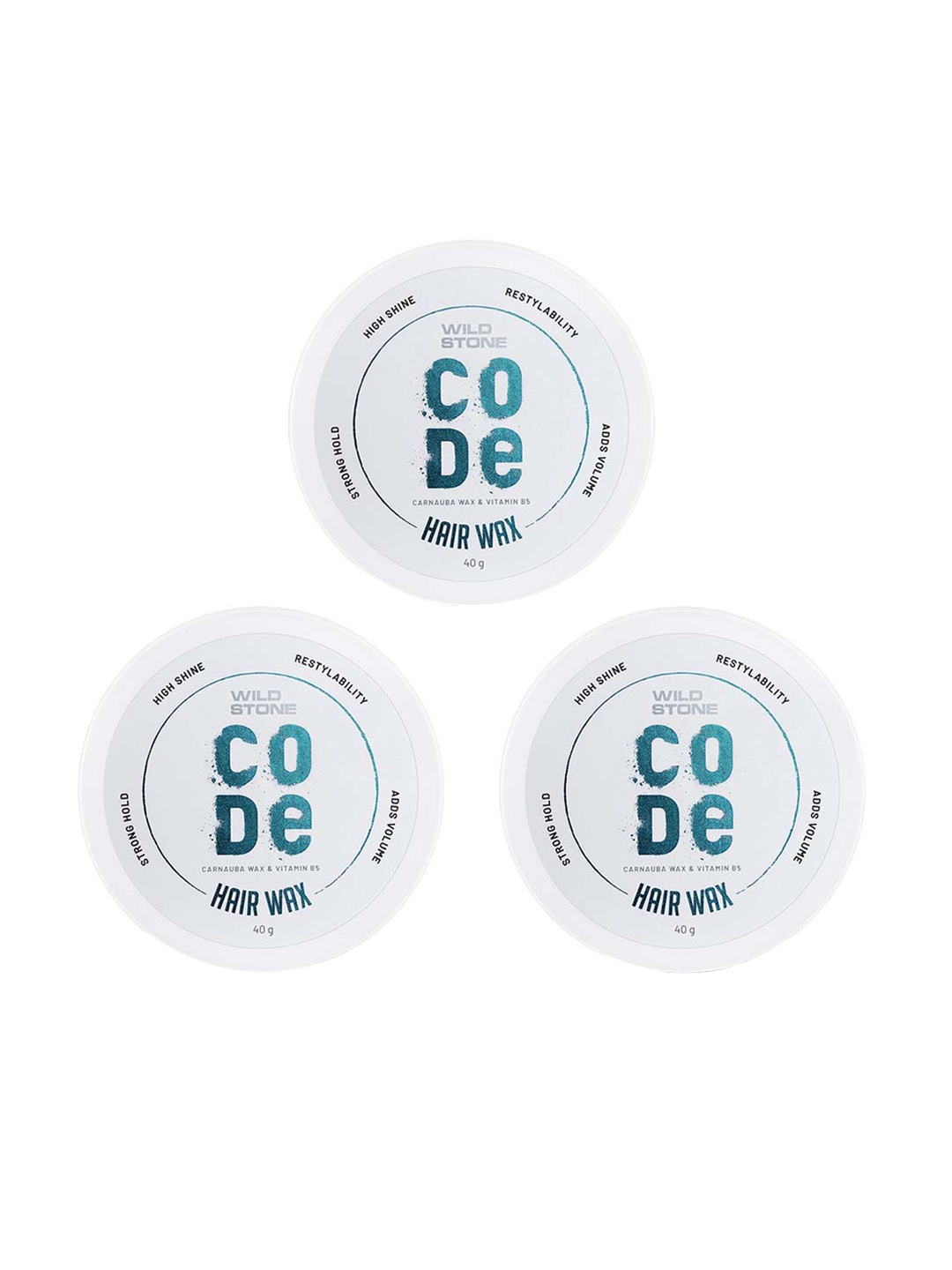

Wild stone Pack of 3 CODE Hair Styling Wax 40g each, White