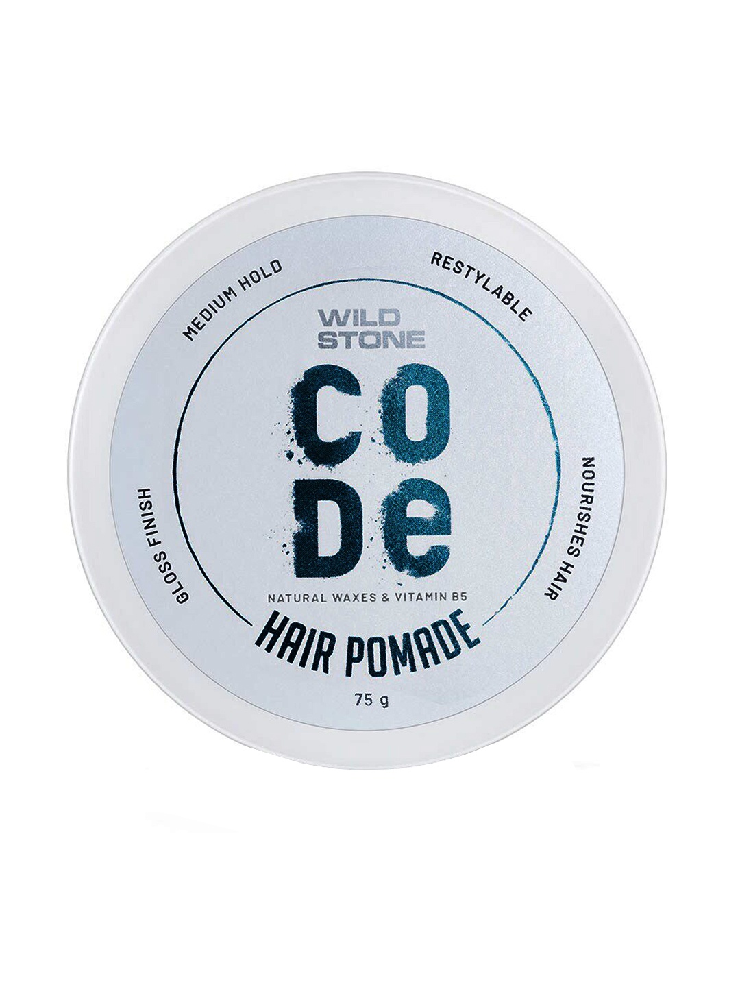 

Wild stone Men Code Gloss Finish Medium Hold Hair Pomade with Vitamin B5 - 75 g, White
