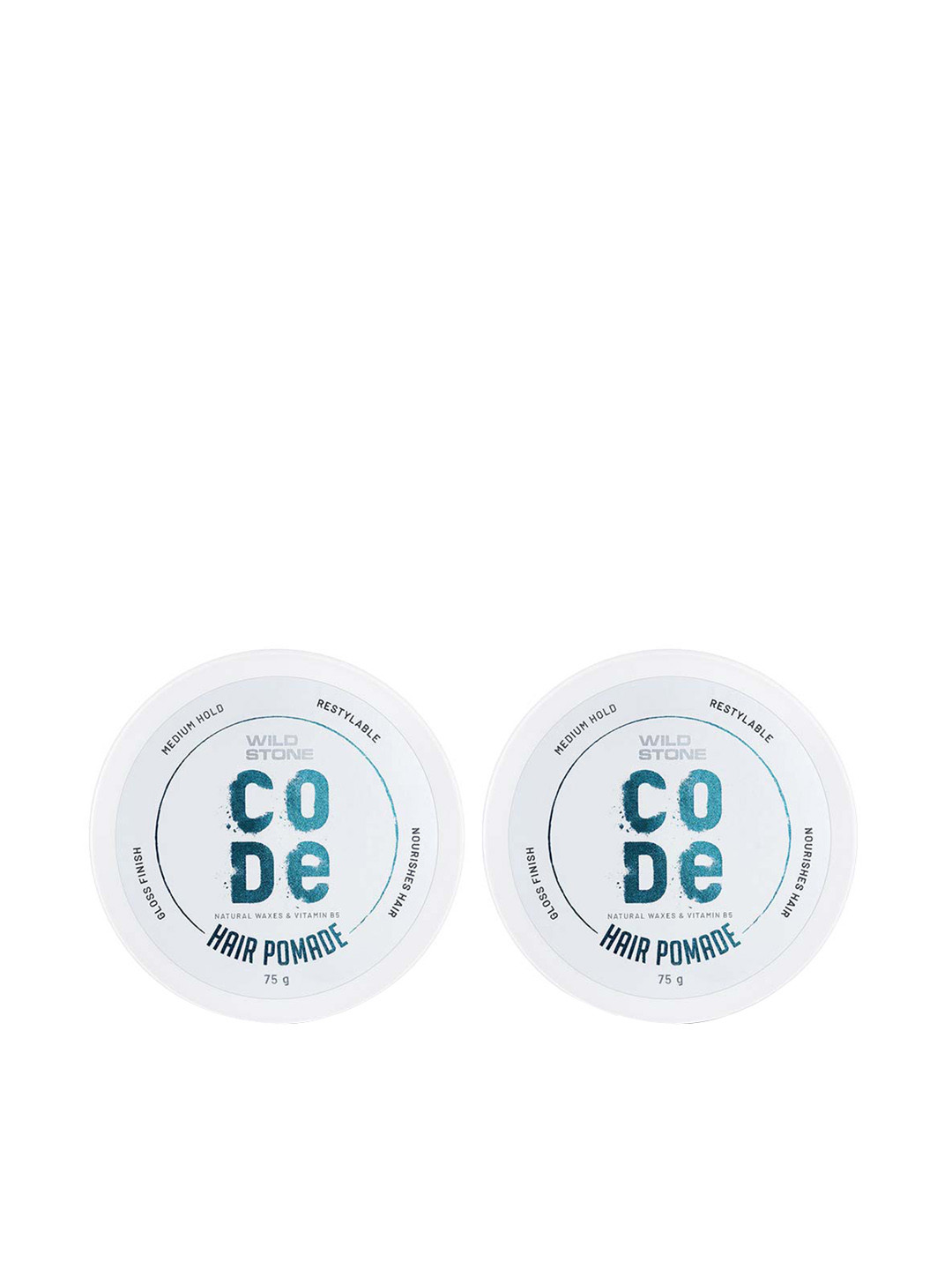 

Wild stone Men Set of 2 Code Hair Pomade with Natural Waxes & Vitamin B5 - 75 g Each, White