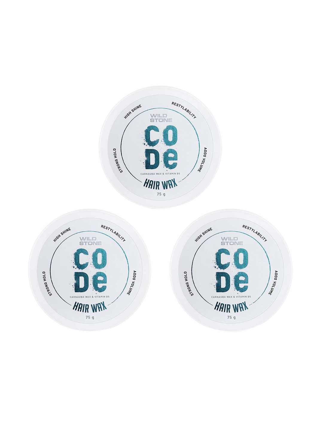 

Wild stone Men Set Of 3 CODE Hair Styling Wax 225gm, White