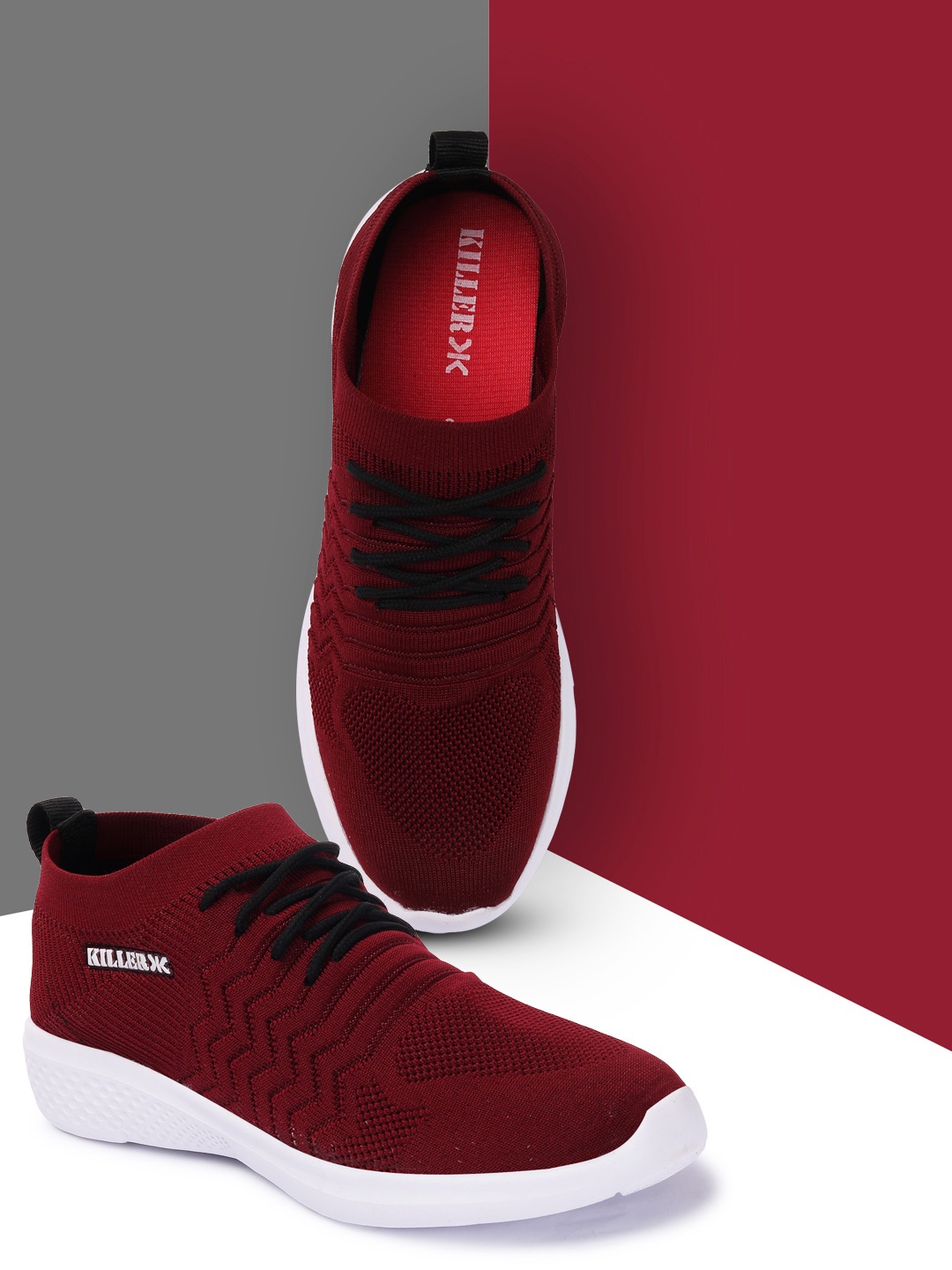 

Killer Women Red Woven Design Sneakers