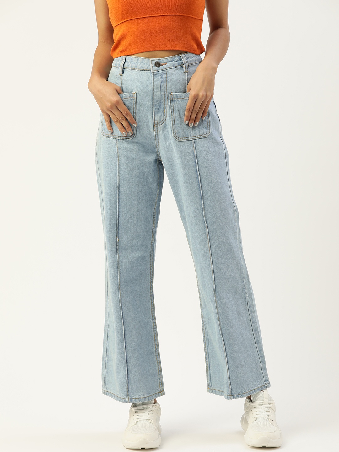 

Malachi Women Blue Original Flared High-Rise Light Fade Jeans