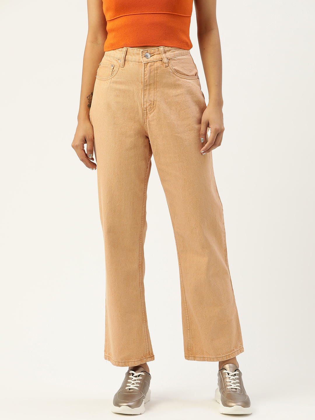 

Malachi Women Beige Original Straight Fit High-Rise Jeans