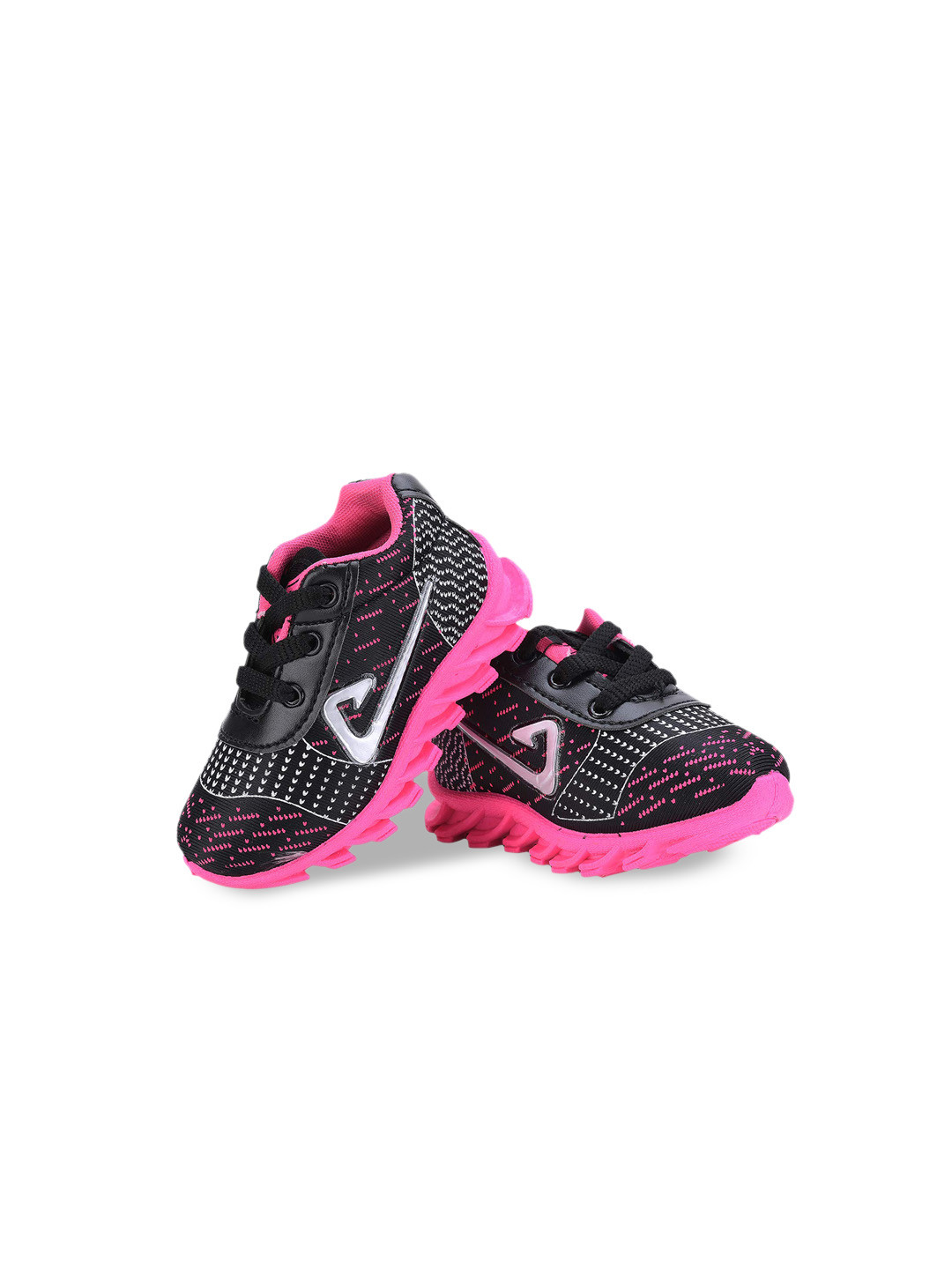 

Smartots Unisex Kids Pink Woven Design Sneakers