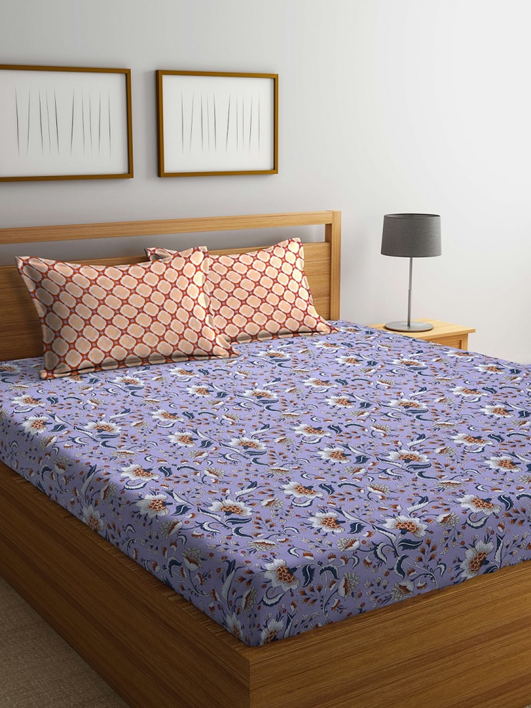 

BOMBAY DYEING Unisex Orange Bedsheets