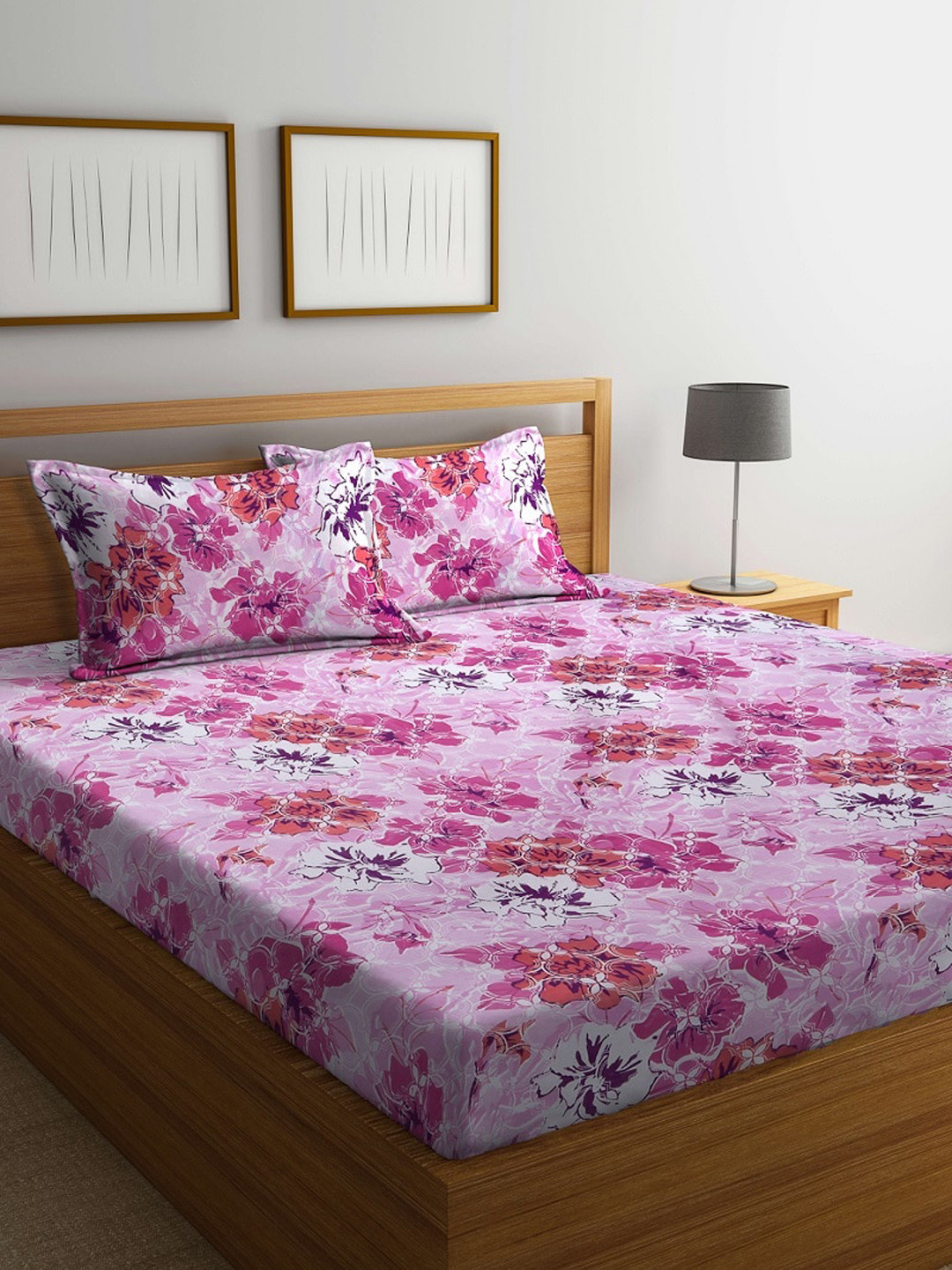 

BOMBAY DYEING Unisex Pink Bedsheets