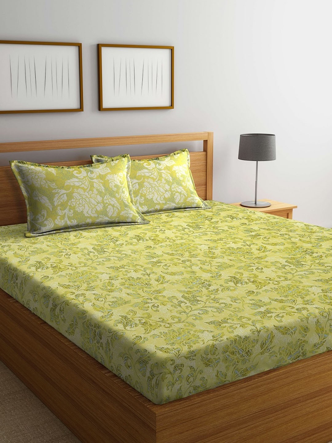 

BOMBAY DYEING Unisex Yellow Bedsheets