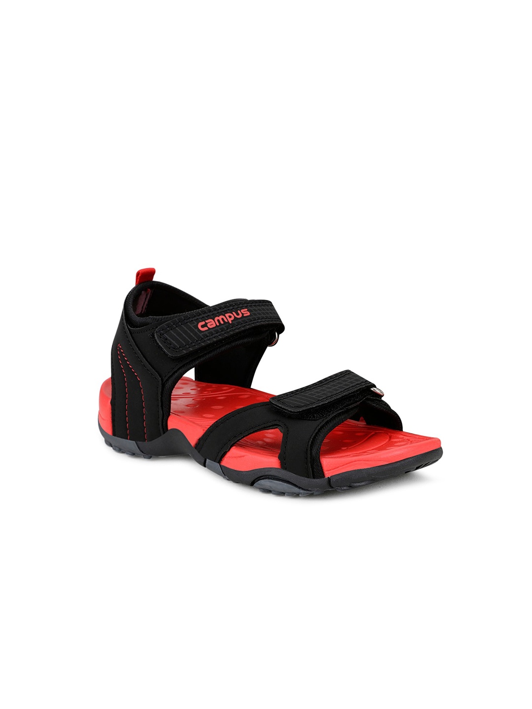 

Campus Kids Black & Red Solid Sports Sandals