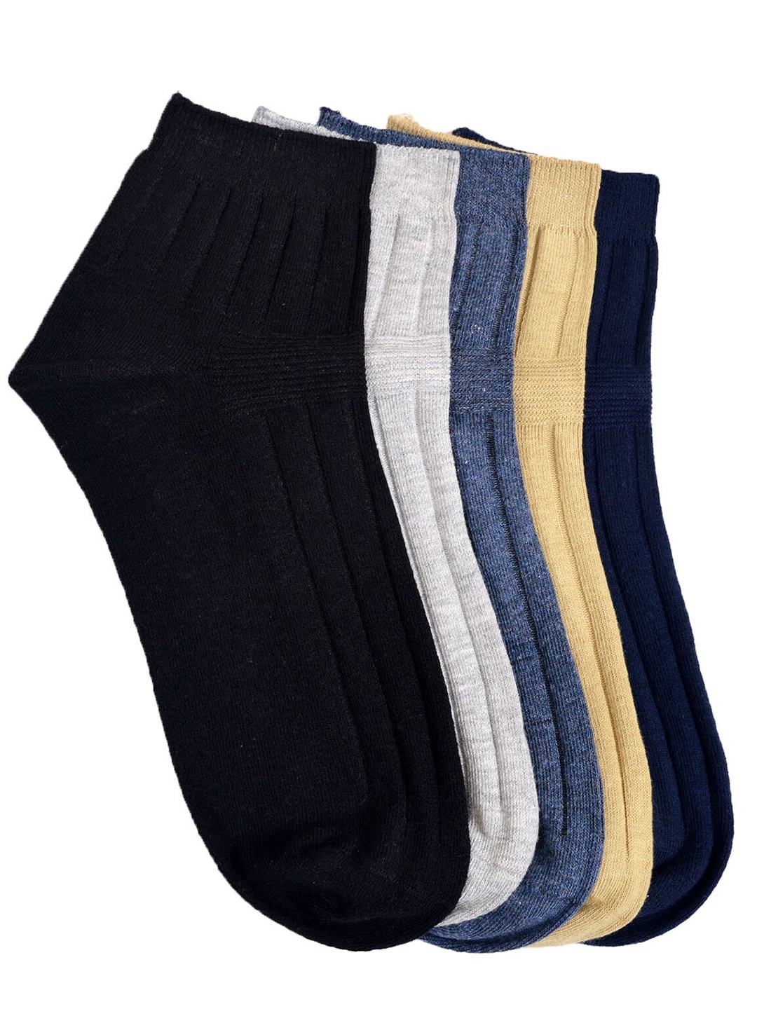 

VINENZIA Men Pack Of 5 Assorted Ankle Length Socks