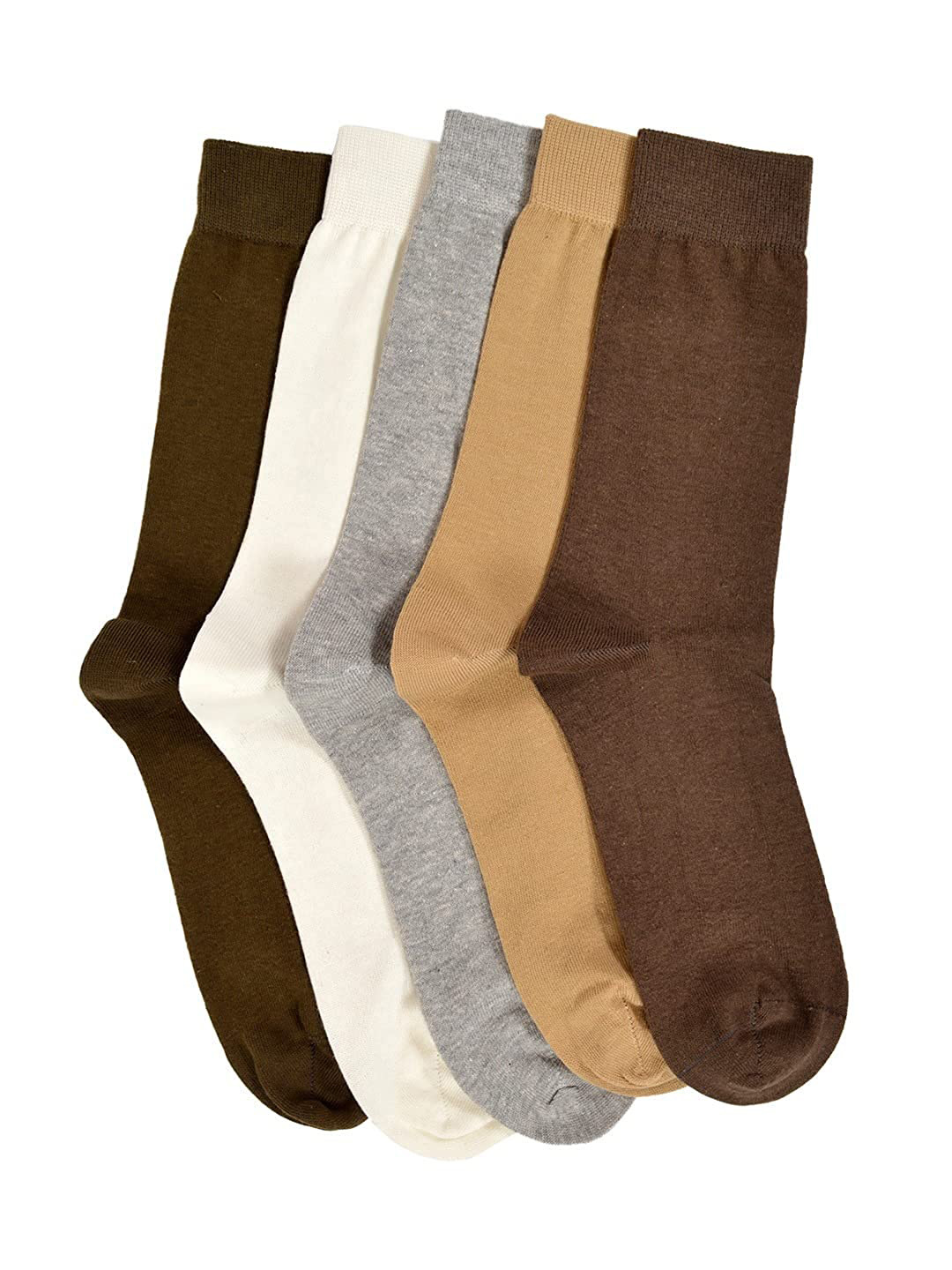 

VINENZIA Men Pack of 5 Calf Length Socks, Brown