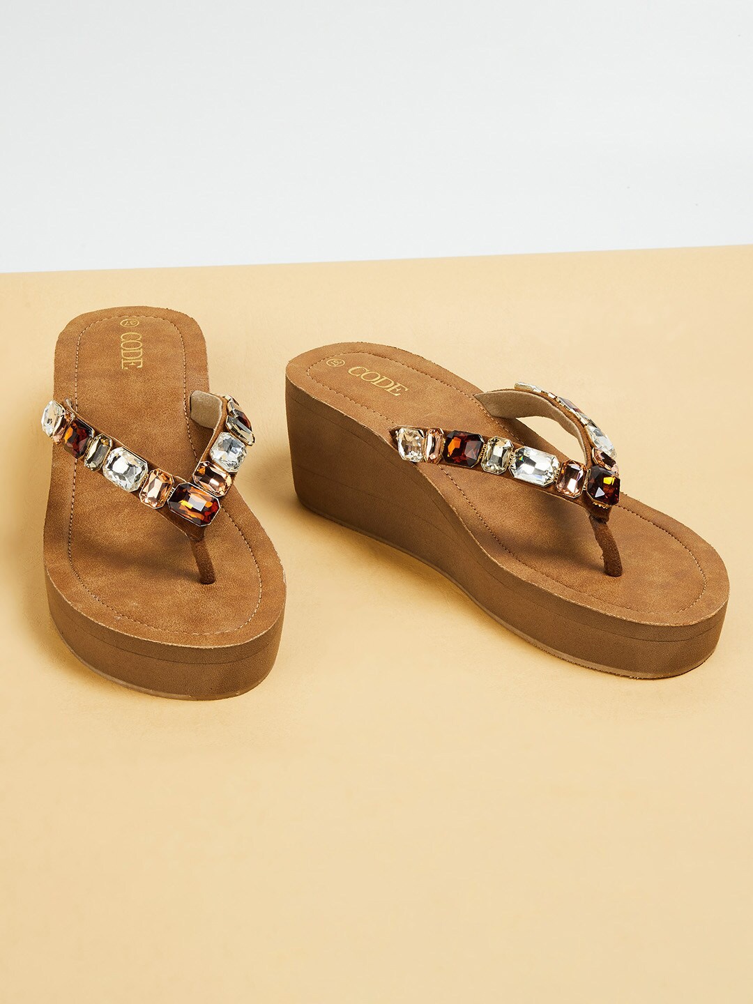 

CODE by Lifestyle Multicoloured Wedge Sandals, Multi