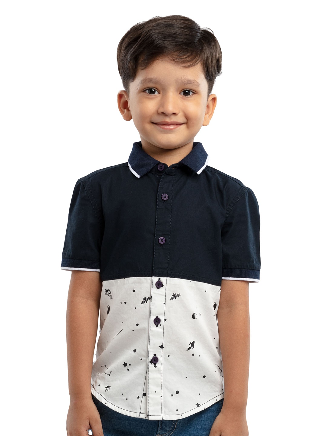 

UNDER FOURTEEN ONLY Boys White Casual Shirt