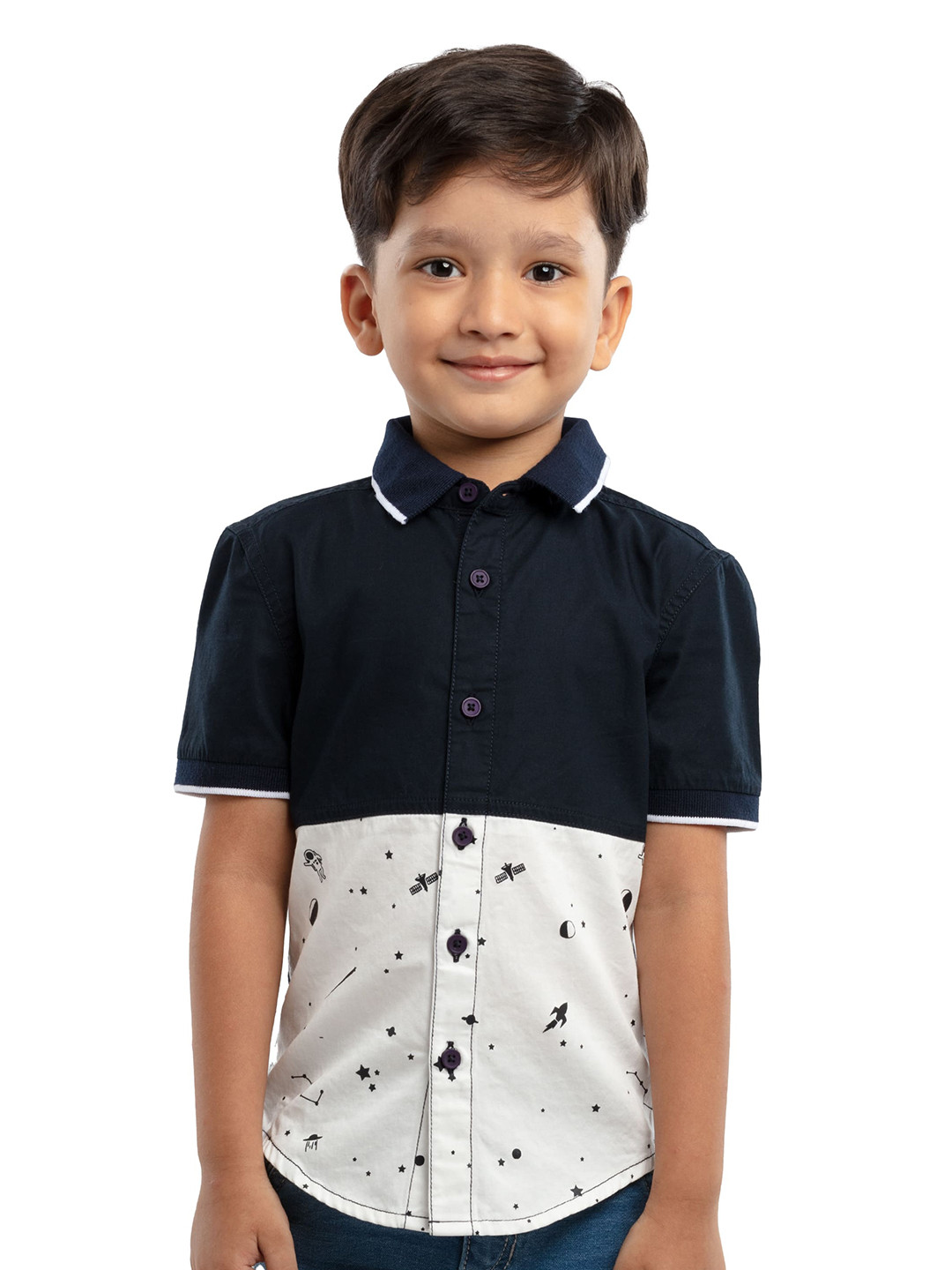 

UNDER FOURTEEN ONLY Boys White Casual Shirt