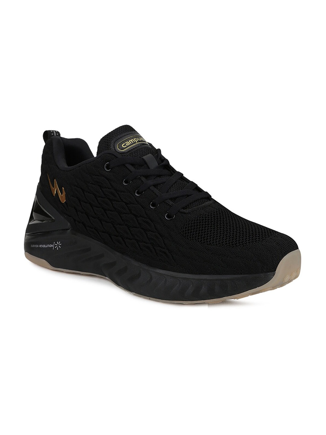

Campus Men Black Mesh Running Shoes