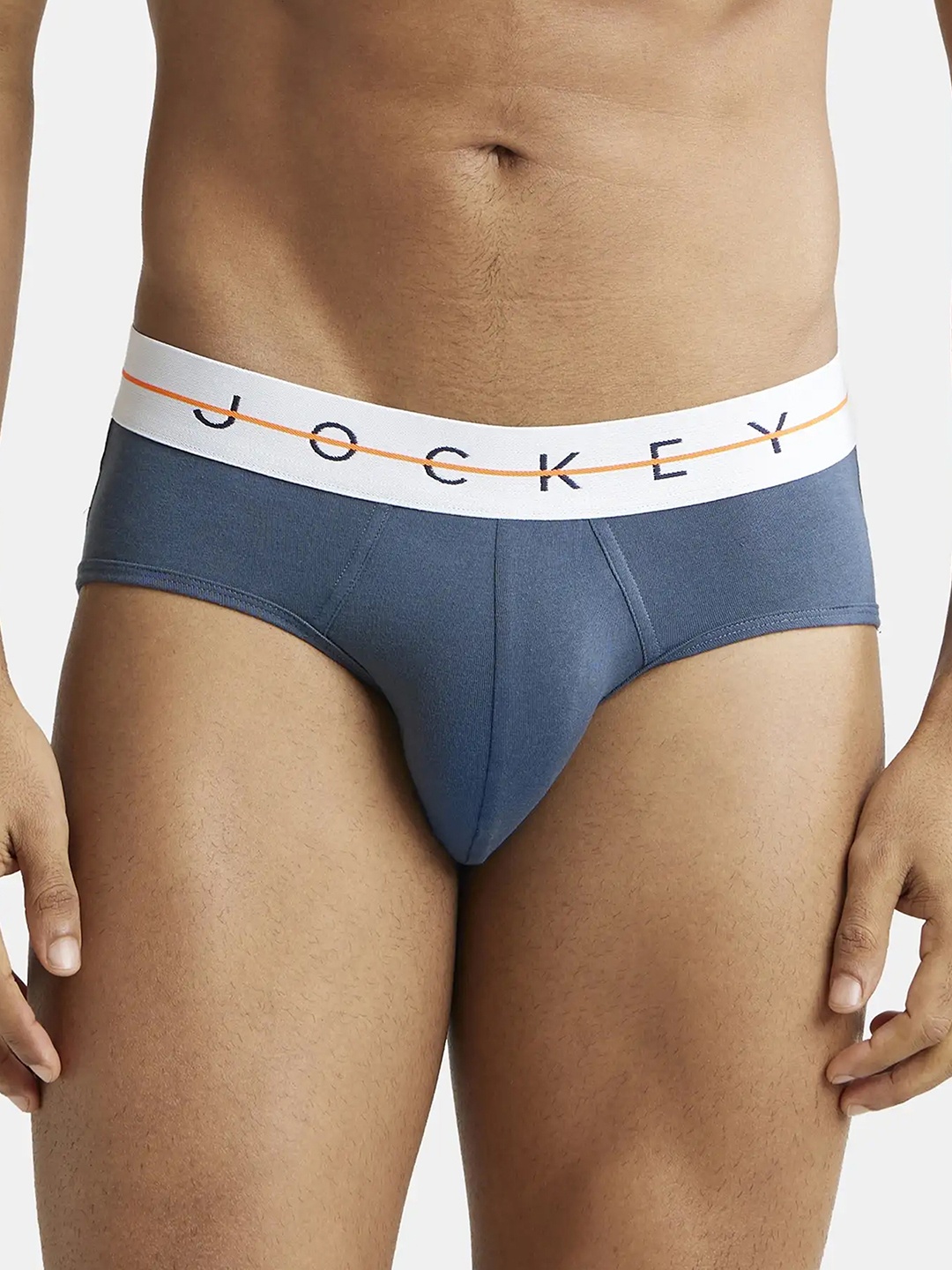 

Jockey Super Combed Cotton Stretch Solid Brief with Ultrasoft Waistband-NY15, Blue