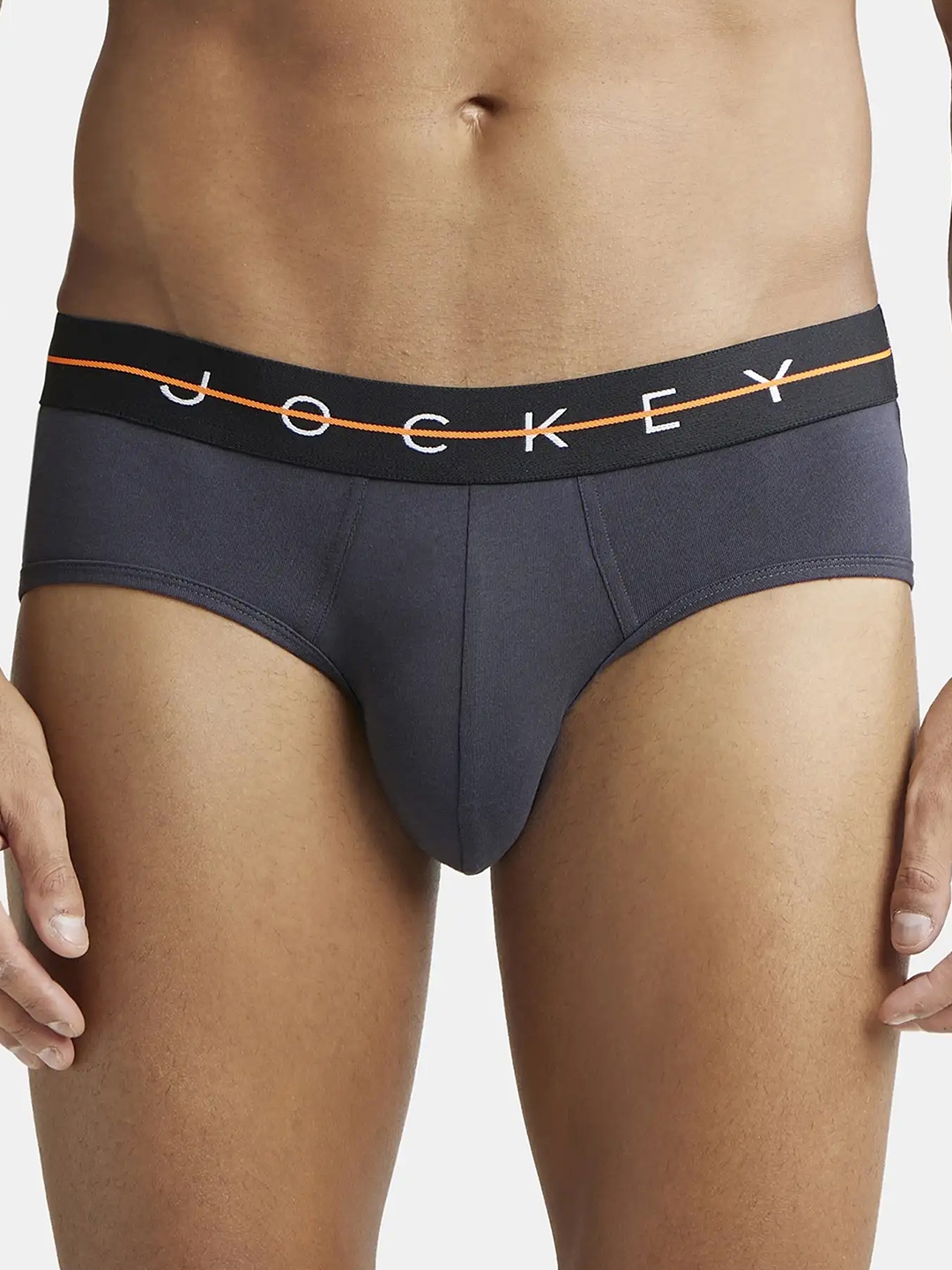 

Jockey Super Combed Cotton Stretch Solid Brief with Ultrasoft Waistband-NY15, Grey