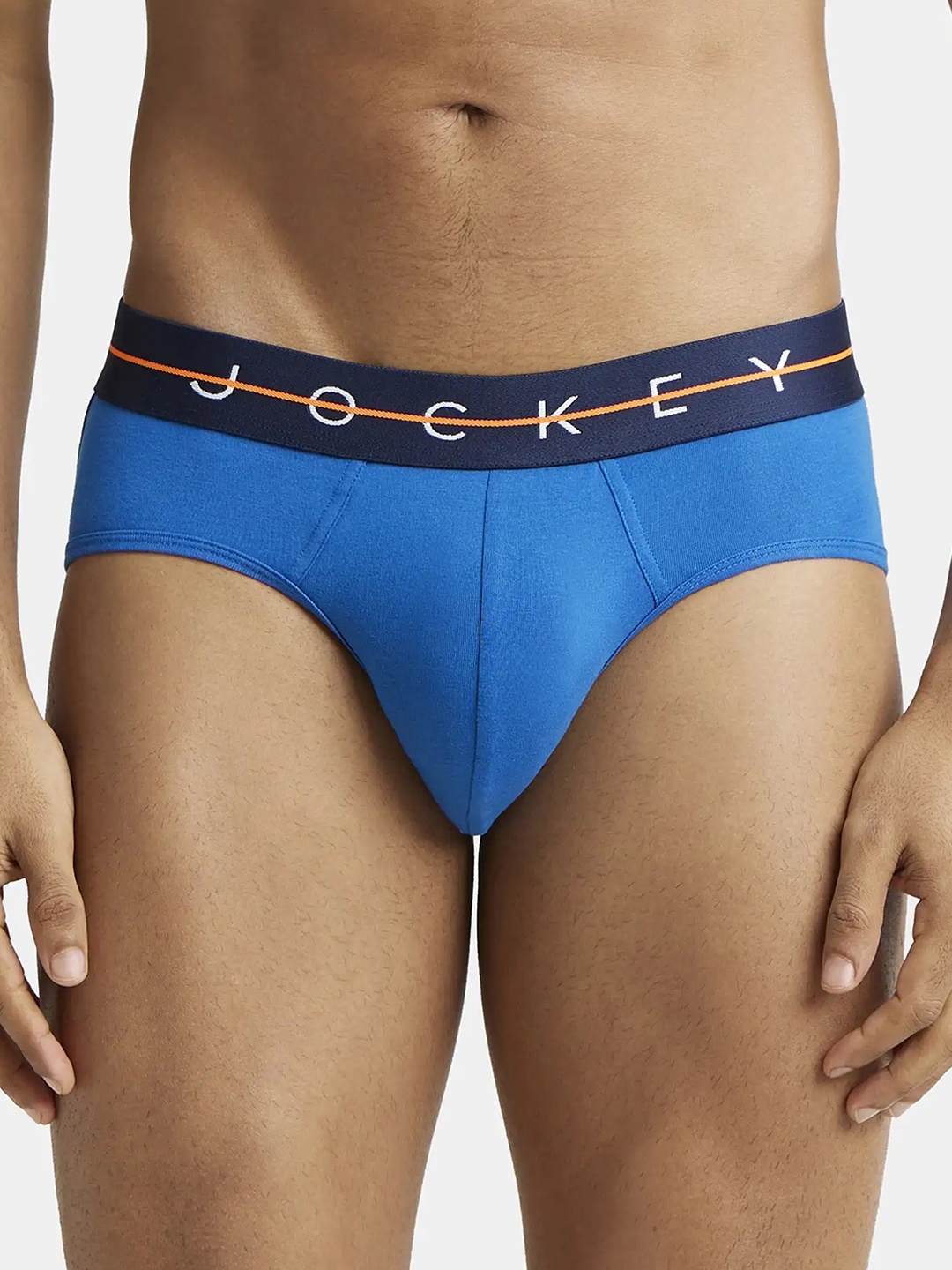 

Jockey Super Combed Cotton Stretch Solid Brief with Ultrasoft Waistband-NY15, Blue