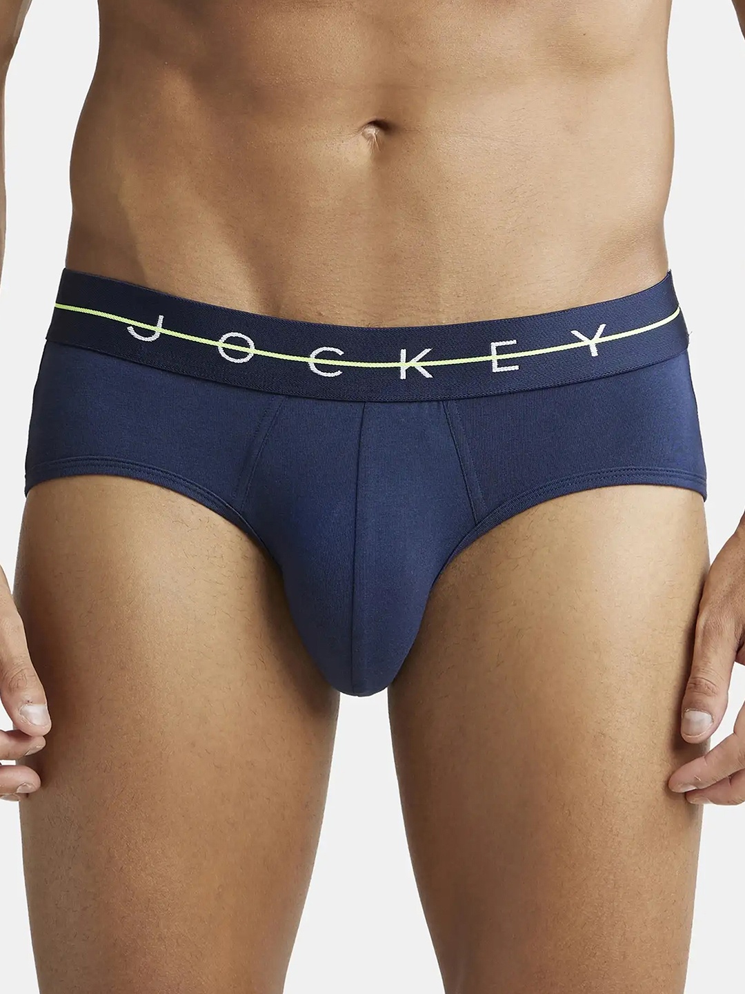 

Jockey Super Combed Cotton Stretch Solid Brief with Ultrasoft Waistband-NY15, Blue