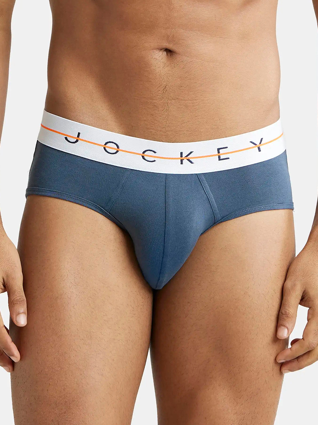 

Jockey Super Combed Cotton Stretch Solid Brief with Ultrasoft Waistband-NY15, Blue