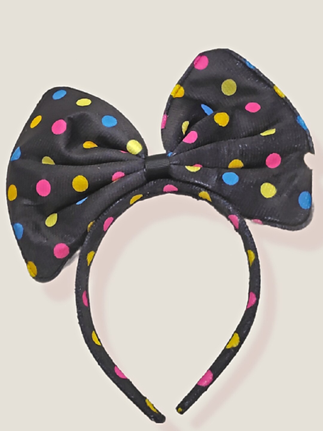 

Proplady Kids Girls Black & Pink Polka Dot Velvet Hair Band