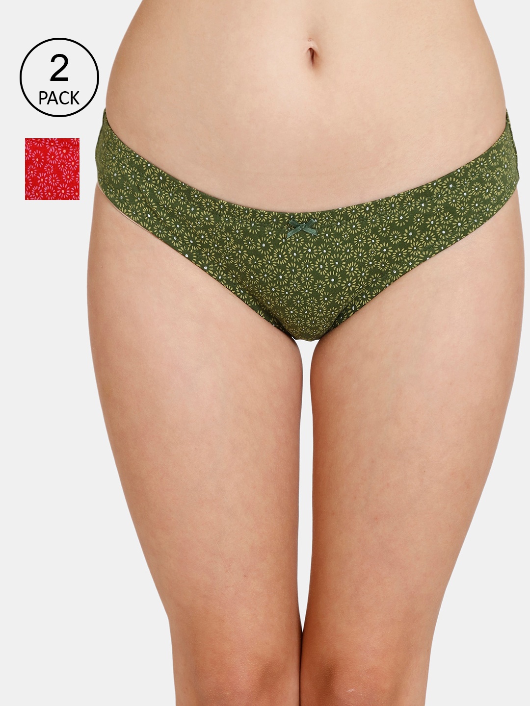 

Rosaline by Zivame Pack of 2 Women Assorted Cotton Low-Rise Briefs