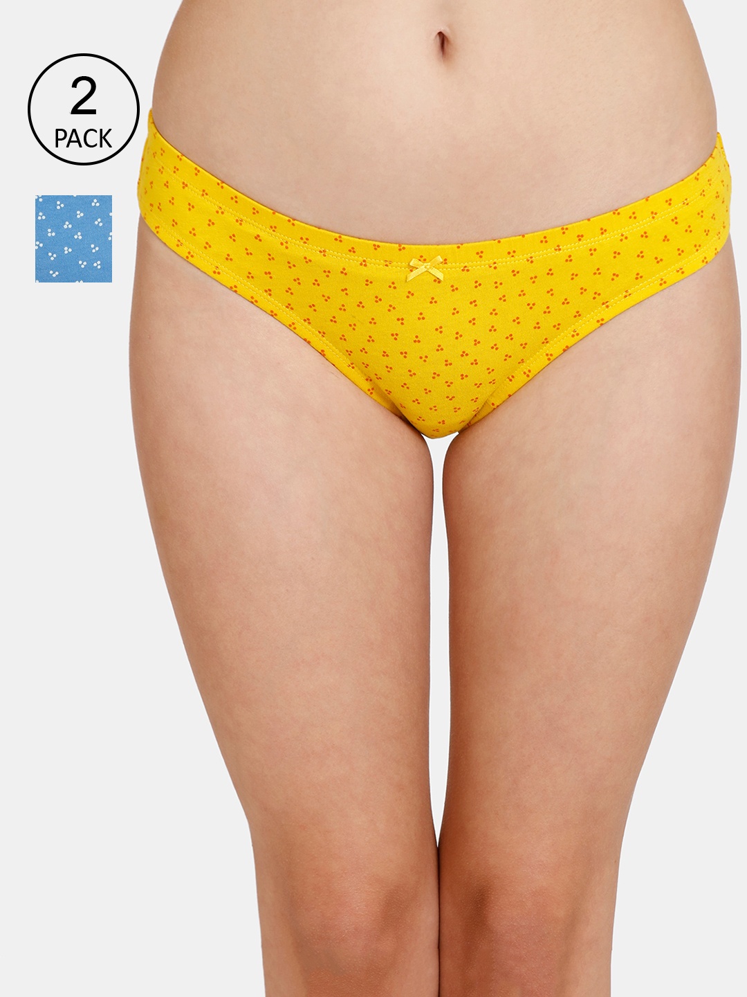 

Rosaline by Zivame Women Pack Of 2 Assorted Bikini Cotton Briefs, Multi