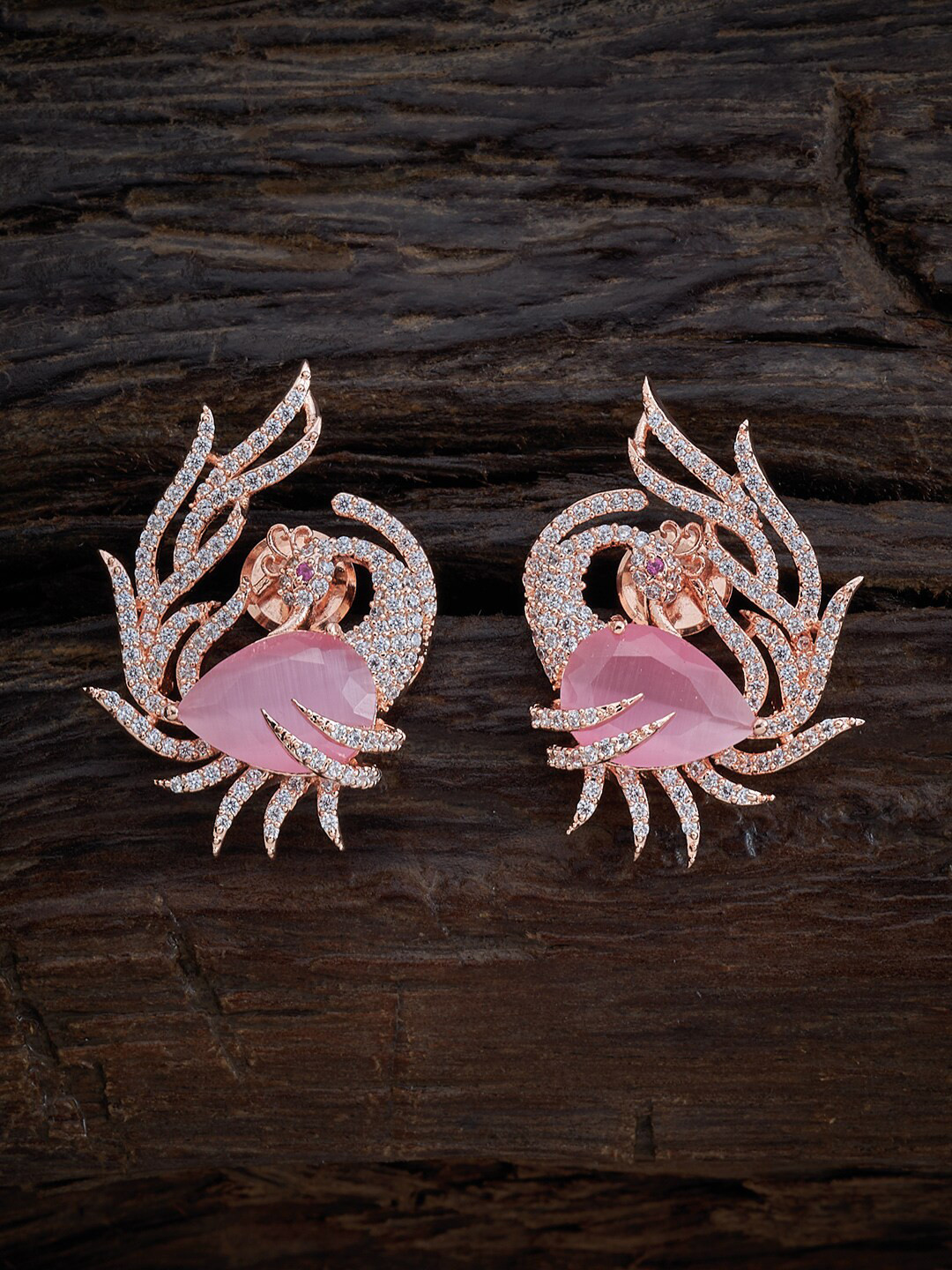 

Kushal's Fashion Jewellery Pink Floral Studs Earrings