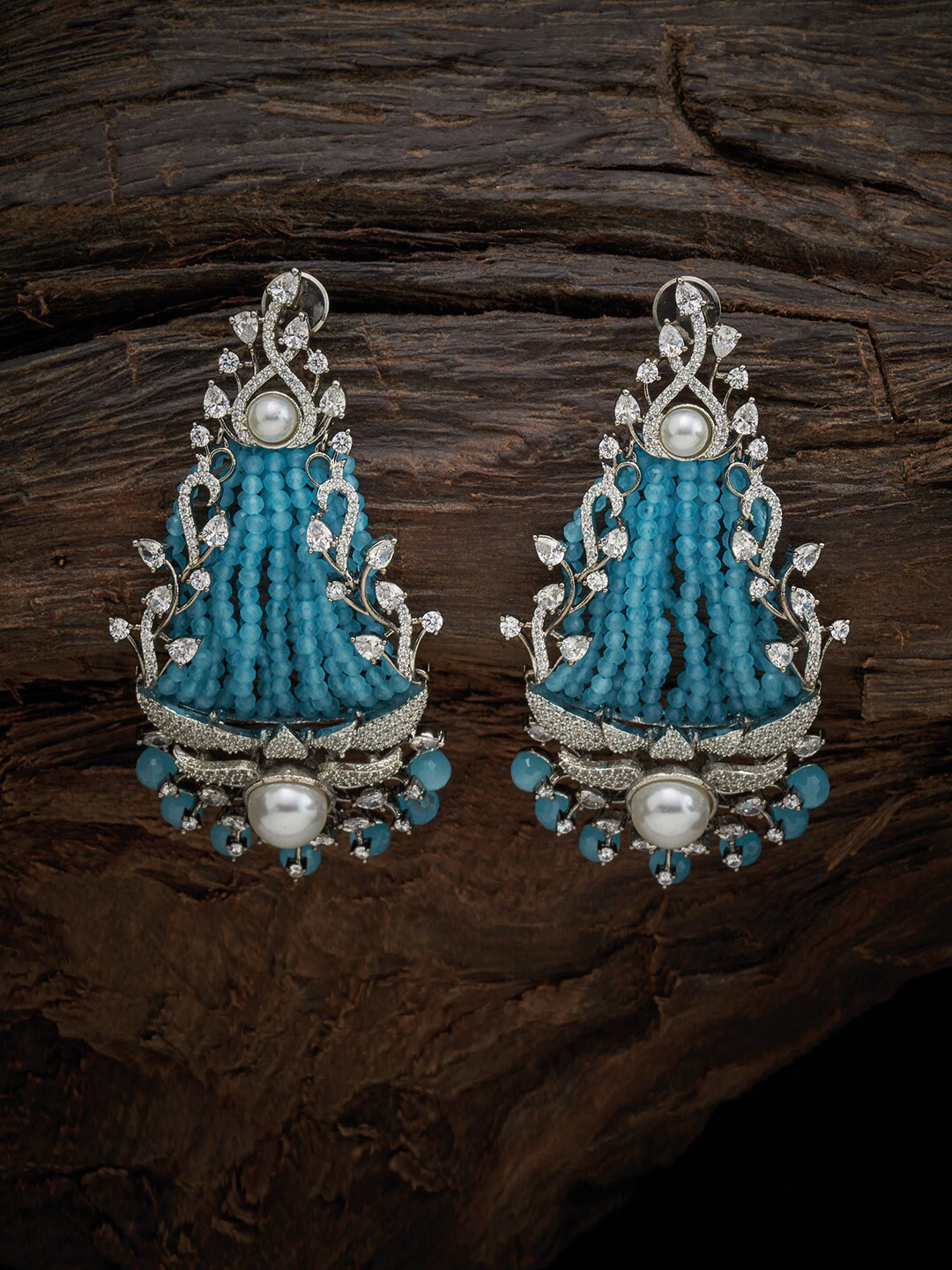 

Kushal's Fashion Jewellery Sea Green Floral Drop Earrings