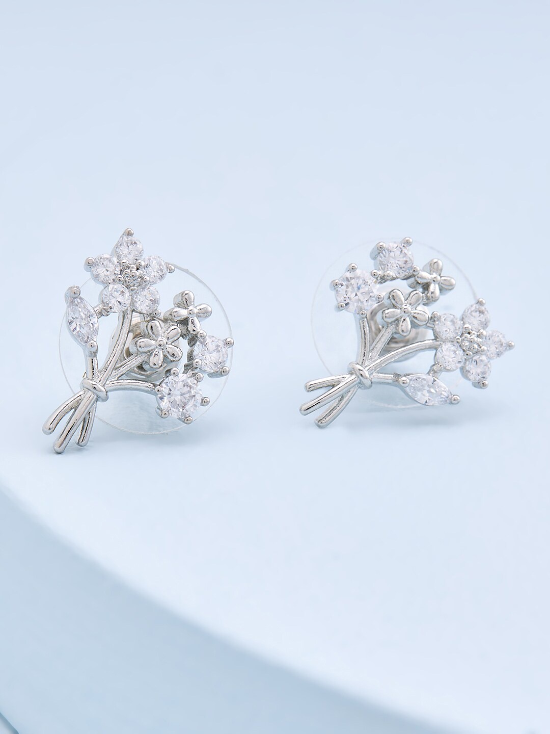 

Kushal's Fashion Jewellery White Floral Studs Earrings