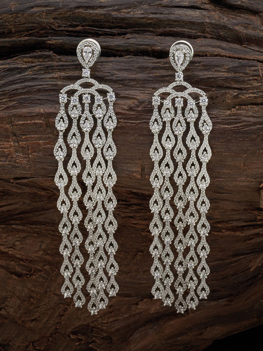 

Kushal's Fashion Jewellery White Contemporary Jhumkas Earrings