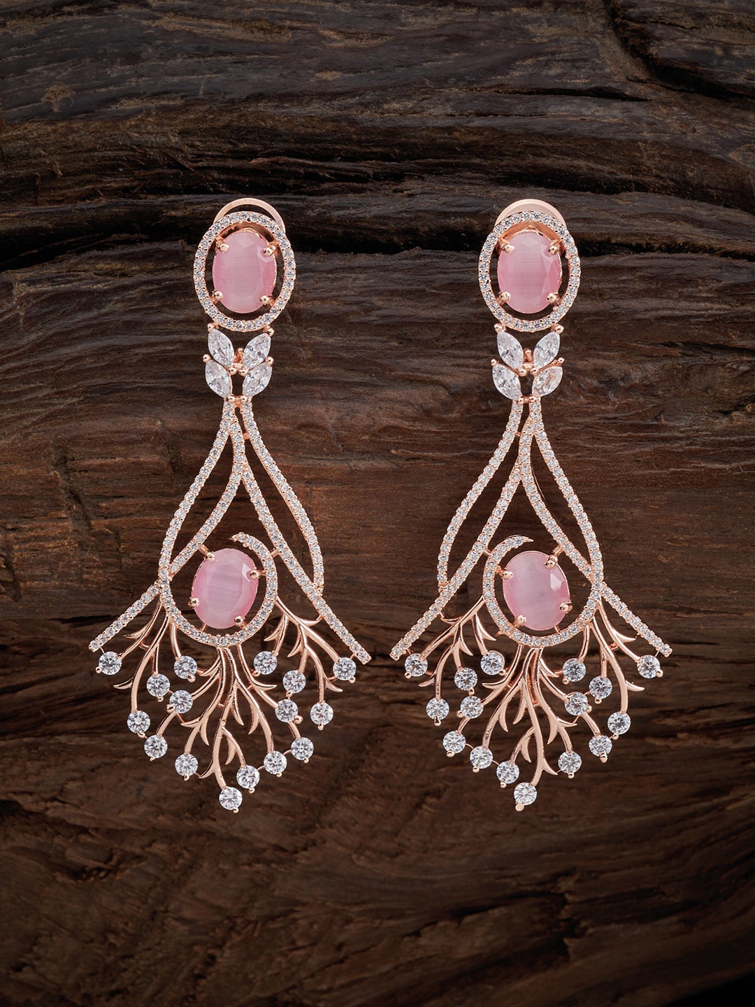 

Kushal's Fashion Jewellery Pink Floral Drop Earrings