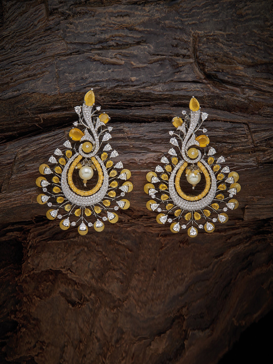 

Kushal's Fashion Jewellery Yellow Floral Studs Earrings