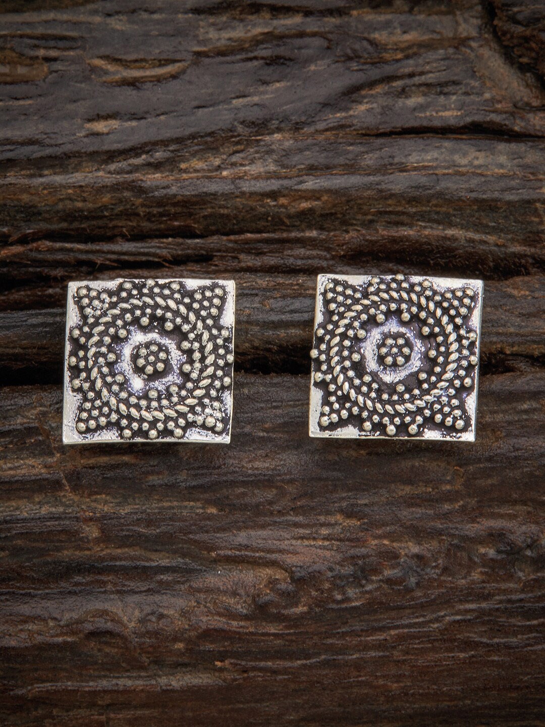 

Kushal's Fashion Jewellery 92.5 Silver Square Studs Earrings, Na