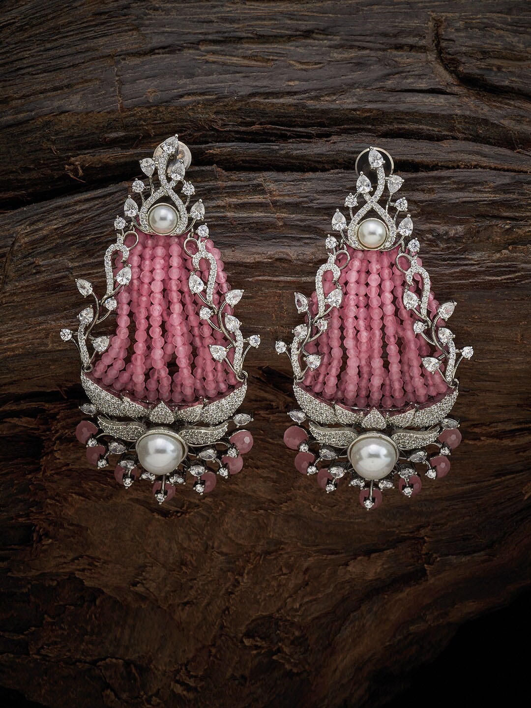 

Kushal's Fashion Jewellery Pink Floral Studs Earrings