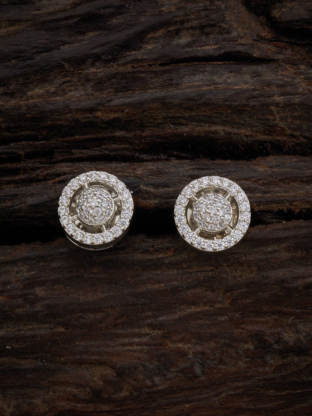 

Kushal's Fashion Jewellery White Circular Studs Earrings