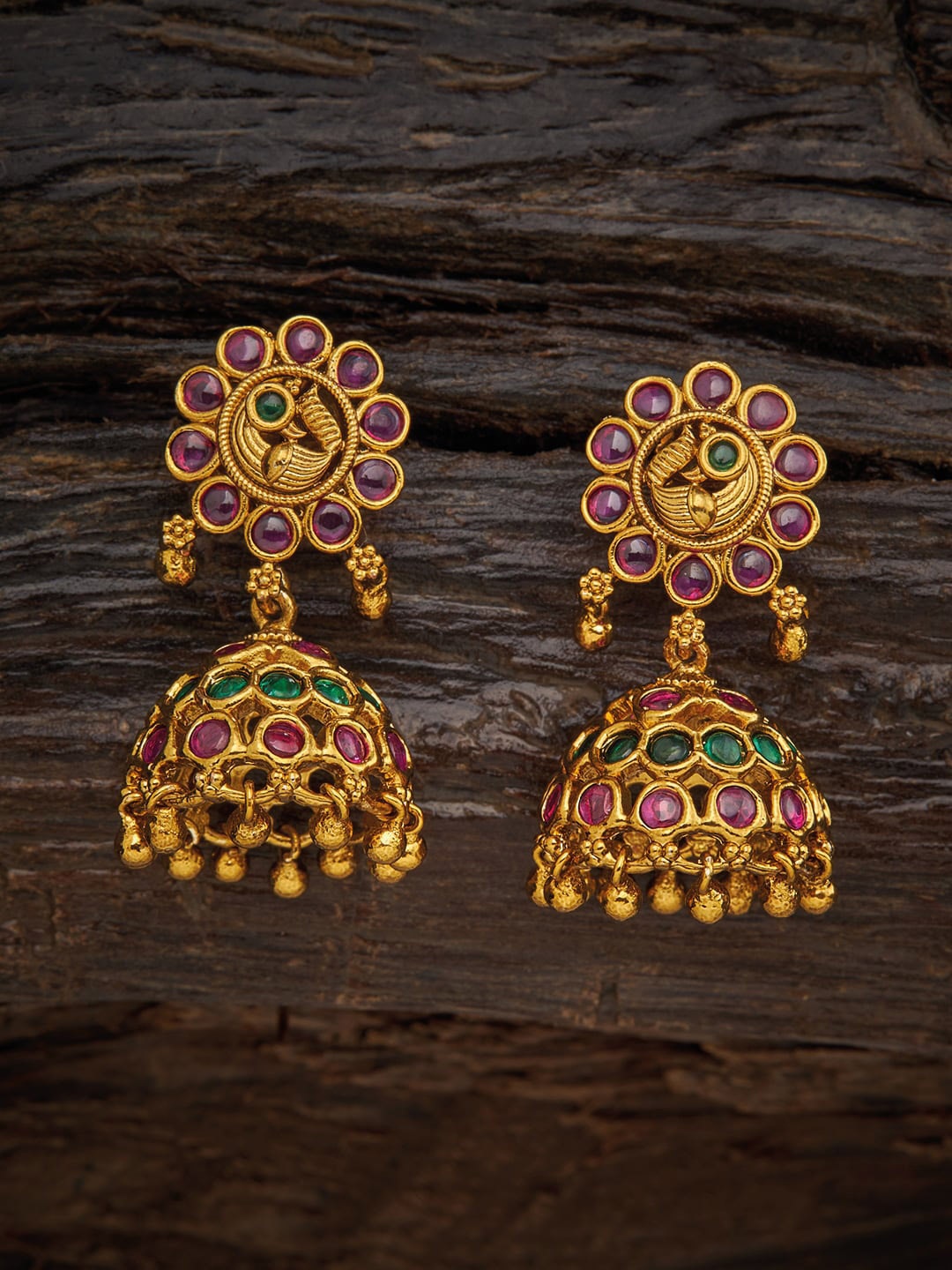 

Kushal's Fashion Jewellery Red Floral Studs Earrings