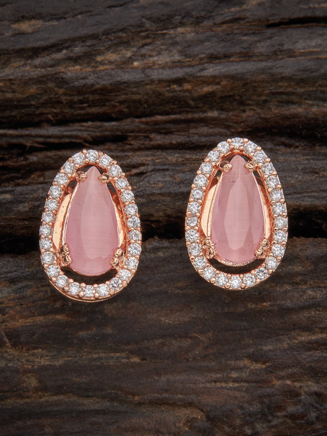 

Kushal's Fashion Jewellery Pink Oval Studs Earrings